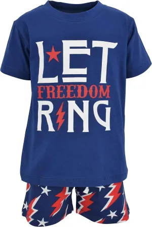 Unique Baby Boys Let Freedom Ring Patriotic 4th of July Shorts Set (3t)