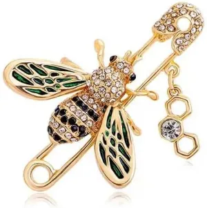 Unique Crystal Bee Brooch Novelty Insect Animal Enamel Brooch Scarf Dress Collar Brooch Jacket Accessories Hat Jewelry