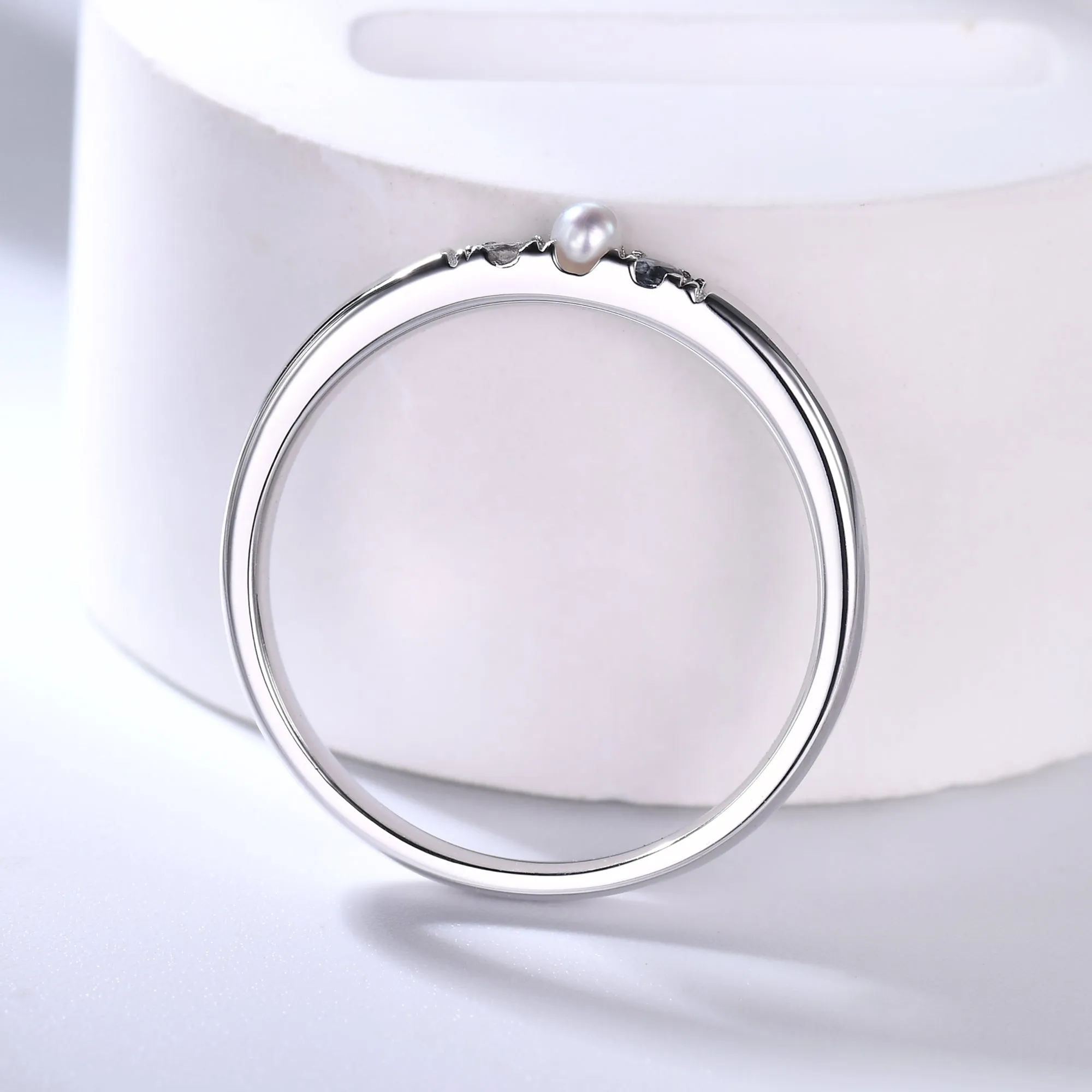 Unique July Birthstone Ring Pearl Alexandrite Moonstone Ring Yellow Gold Gifts for Her