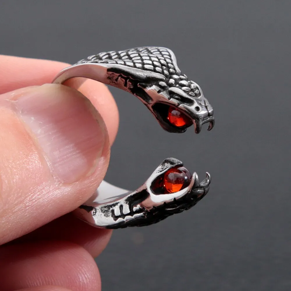 Unique Punk Double Cobra Snake Ring