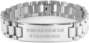 Unique Puzzles Gifts, The Voices in My Head are Telling Me to Go, Perfect Birthday Ladder Bracelet For Friends From Friends, Friendship ladder bracelet, Ladder friendship bracelet, Best friend ladder