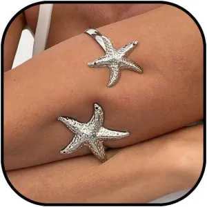 Upper Arm Bracelet Cuff Jewelry for Women Gold Arm Cuff Adjustable Flower Starfish Armband Statement Party Jewelry