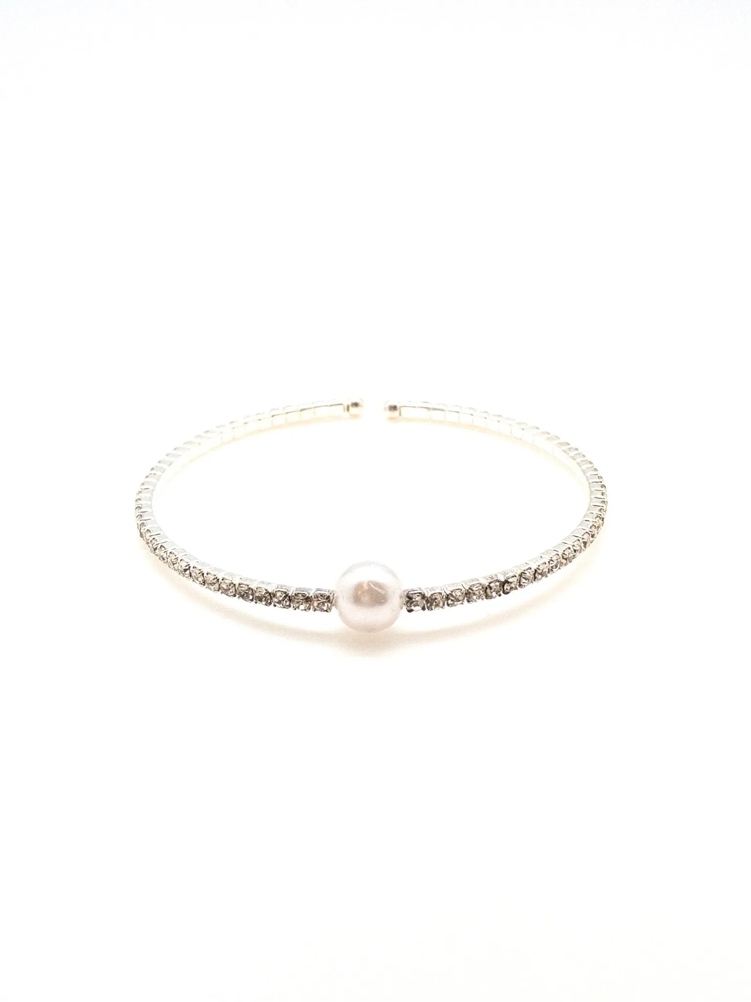 Valerie Sparkly Pearl Cuff - Silver