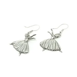 Vintage 1940s Ballerina Silver Drop Earrings Vintage 1940s Ballerina Silver Drop Earrings