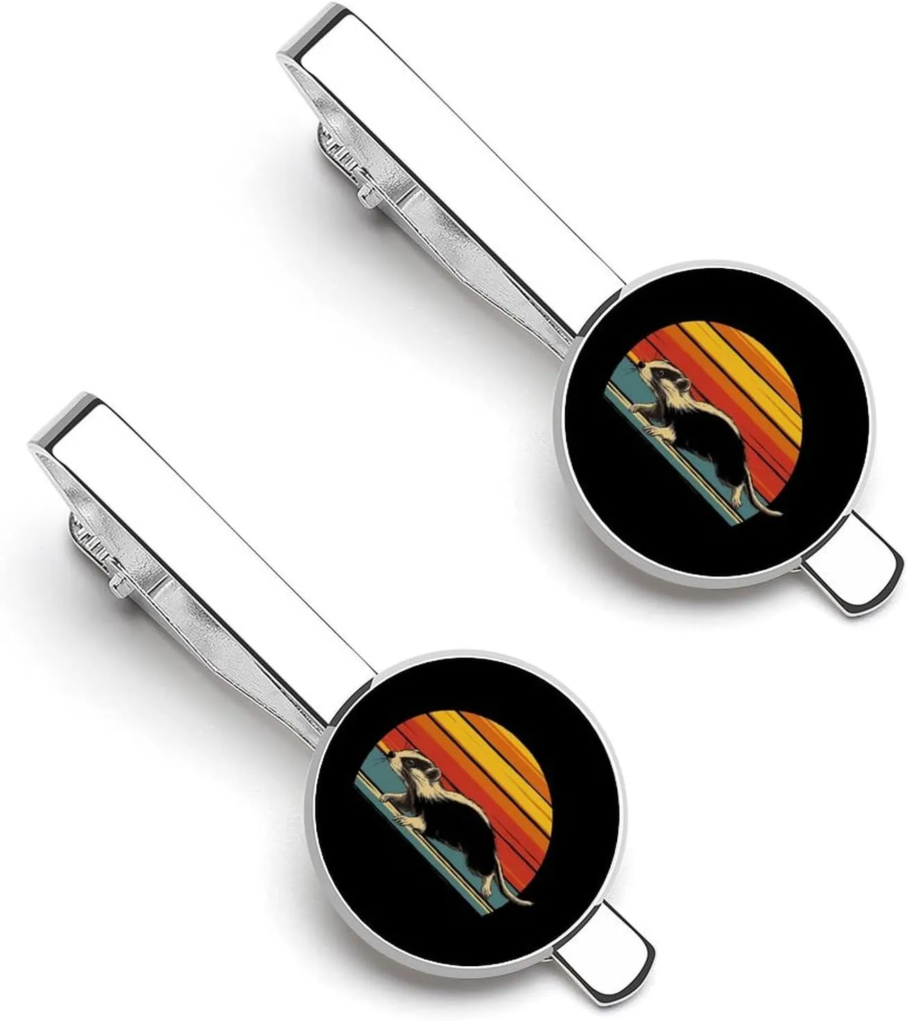 Vintage Ferret Tie Clip Classic Necktie Bar Pinch Clothing Accessories for Wedding Party Business