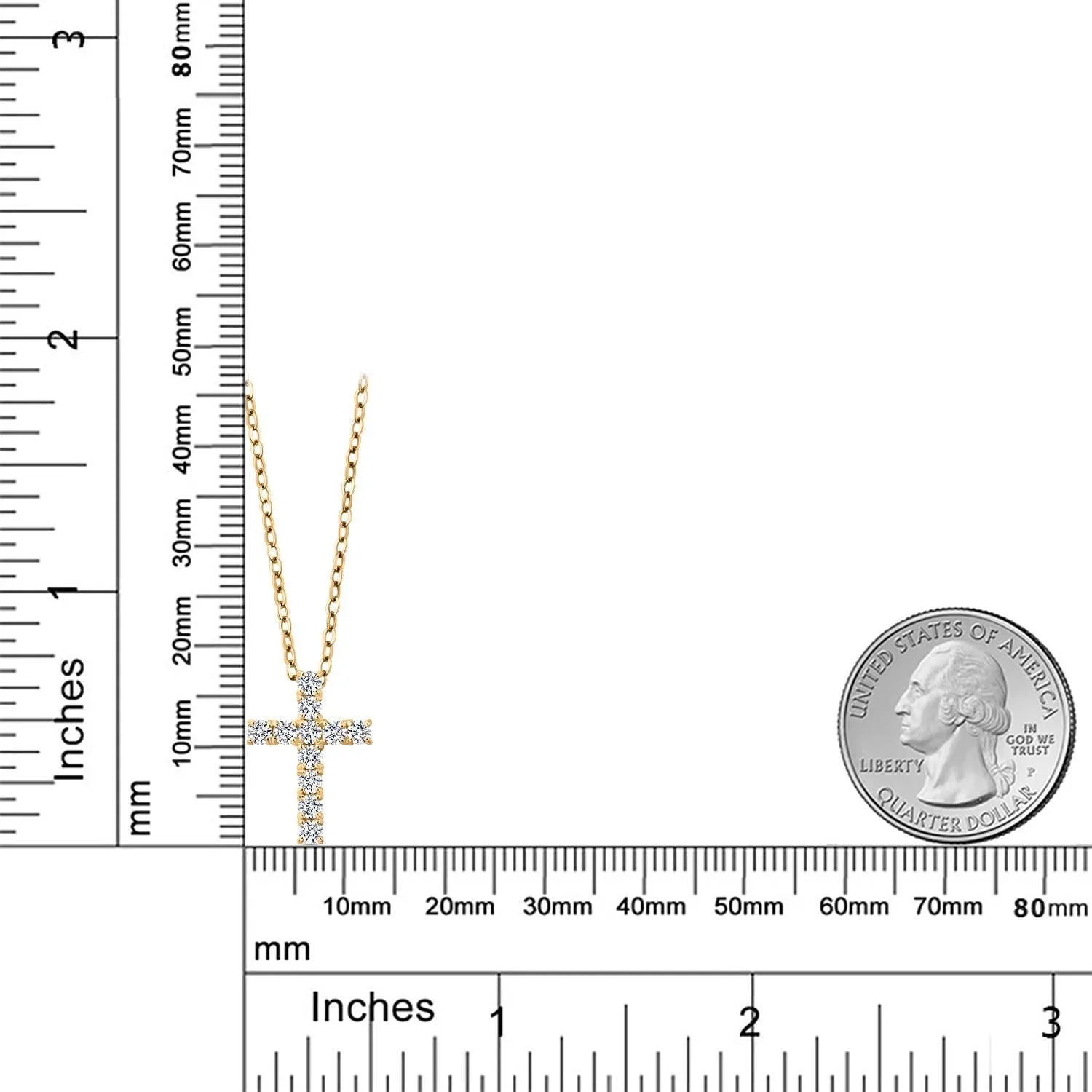 White Lab Grown Diamond Cross Pendant Necklace | 0.50-1.00 Cttw | 925 Sterling Silver | Jesus Christian Religious Crucifix Pendant for Women | DEF Color | VVS-VS Clarity | With 18 Inch Chain