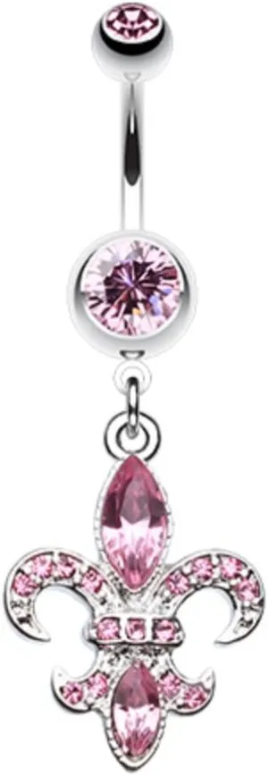 WildKlass Jewelry Classic Fleur De Lis 316L Surgical Steel Belly Button Ring