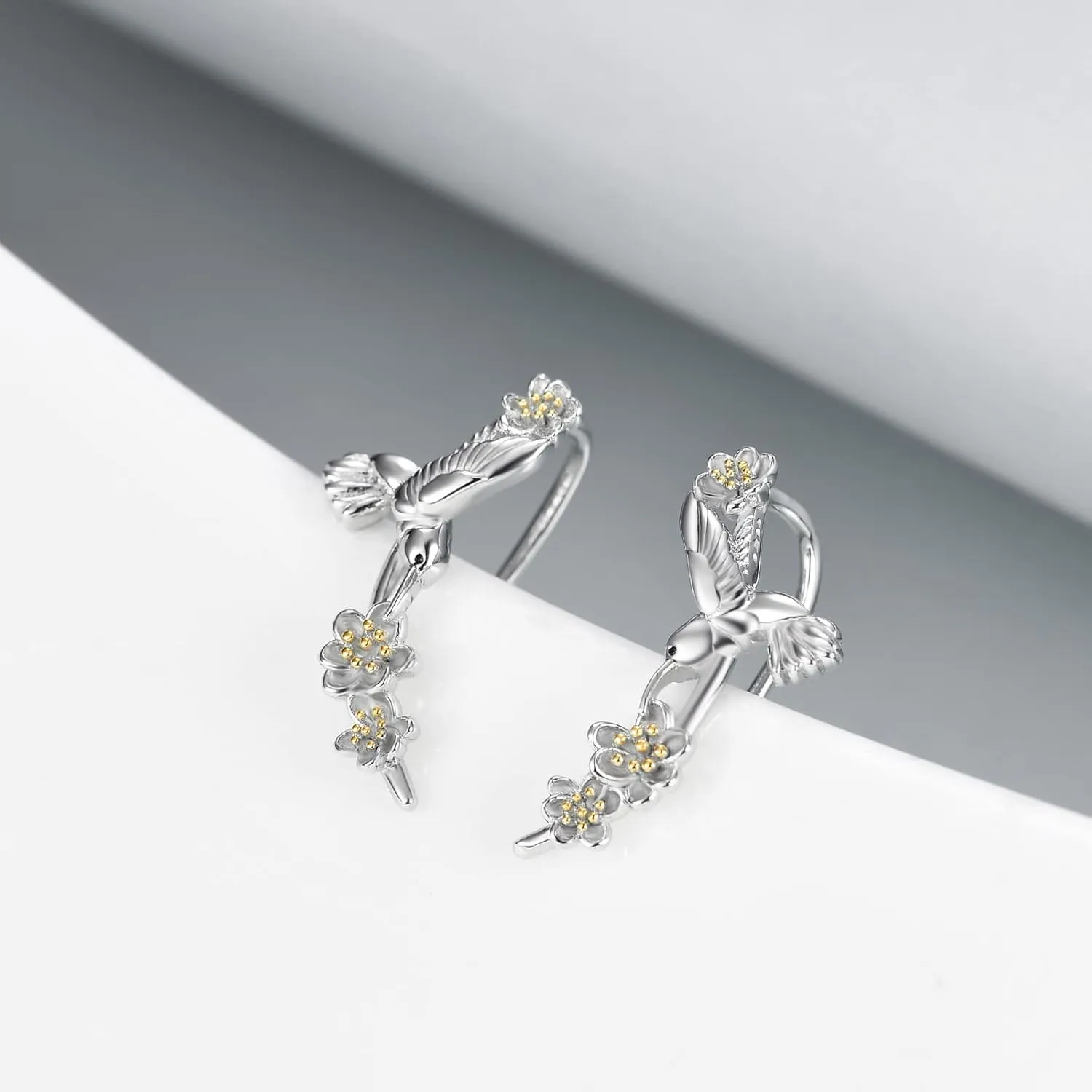 WINNICACA S925 Sterling Silver Ear Climbers Earrings for Women Silver Earrings for Women Hypoallergenic Crawler Earrings Gift for Her