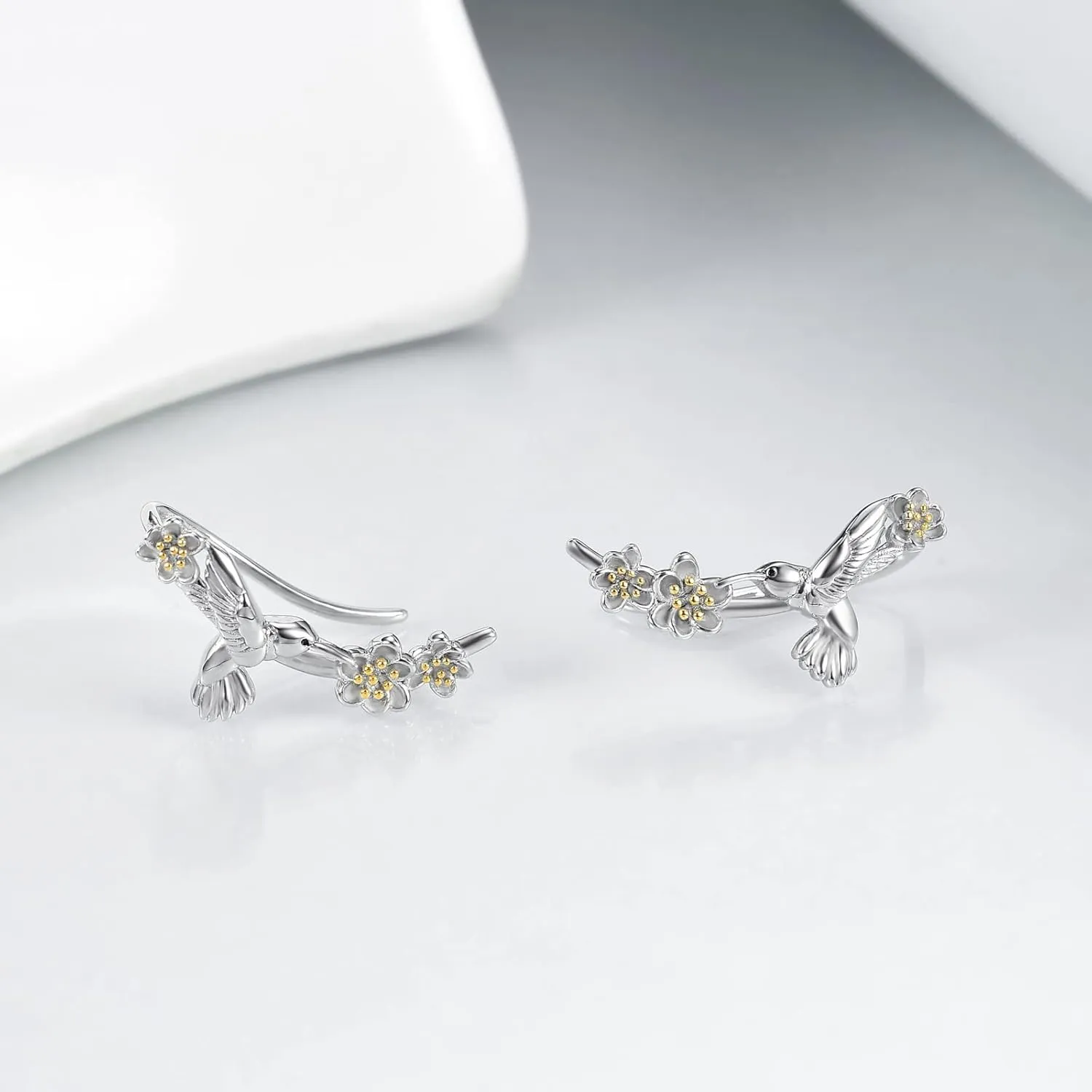 WINNICACA S925 Sterling Silver Ear Climbers Earrings for Women Silver Earrings for Women Hypoallergenic Crawler Earrings Gift for Her