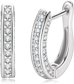 WOAINI Moissanite Hoop Earrings for Women Female Wife Mom, VVSI Clarity, 925 Sterling Silver Earring 18K Gold Plated, Small Huggie Hoop Earring, Anniversary Birthday Gifts for Lover Lady Friends