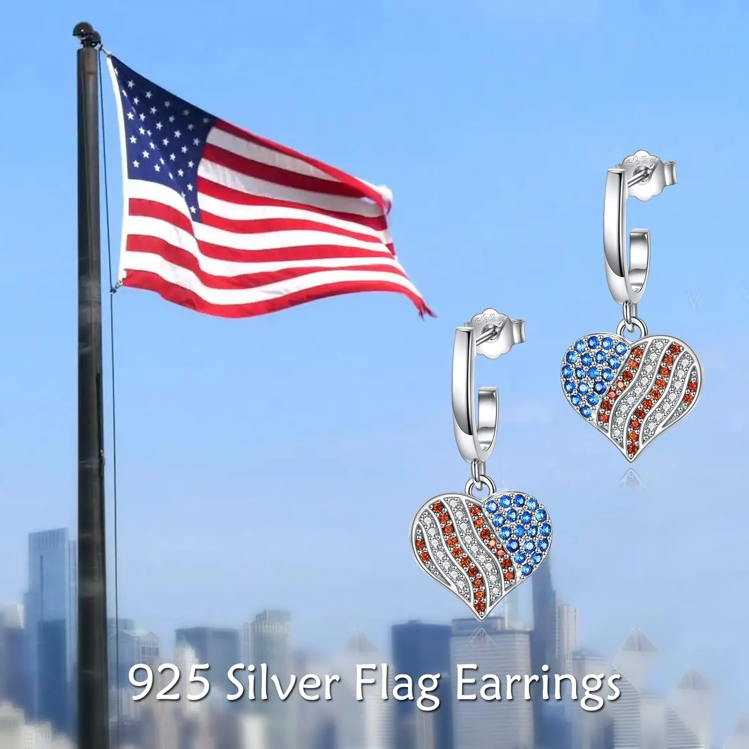 Women Ladies Earrings 925 Sterling Silver Drop &Dangle Earring Stud Hypoallergenic Jewelry