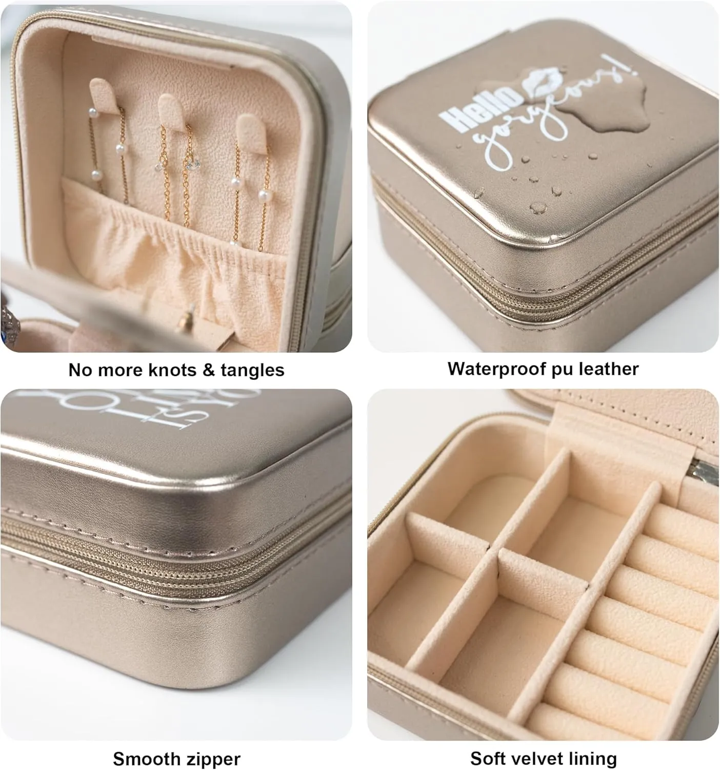 Women's Personalized Travel Jewelry Case, Small Jewelry Holder Organizer