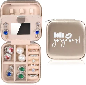 Women's Personalized Travel Jewelry Case, Small Jewelry Holder Organizer