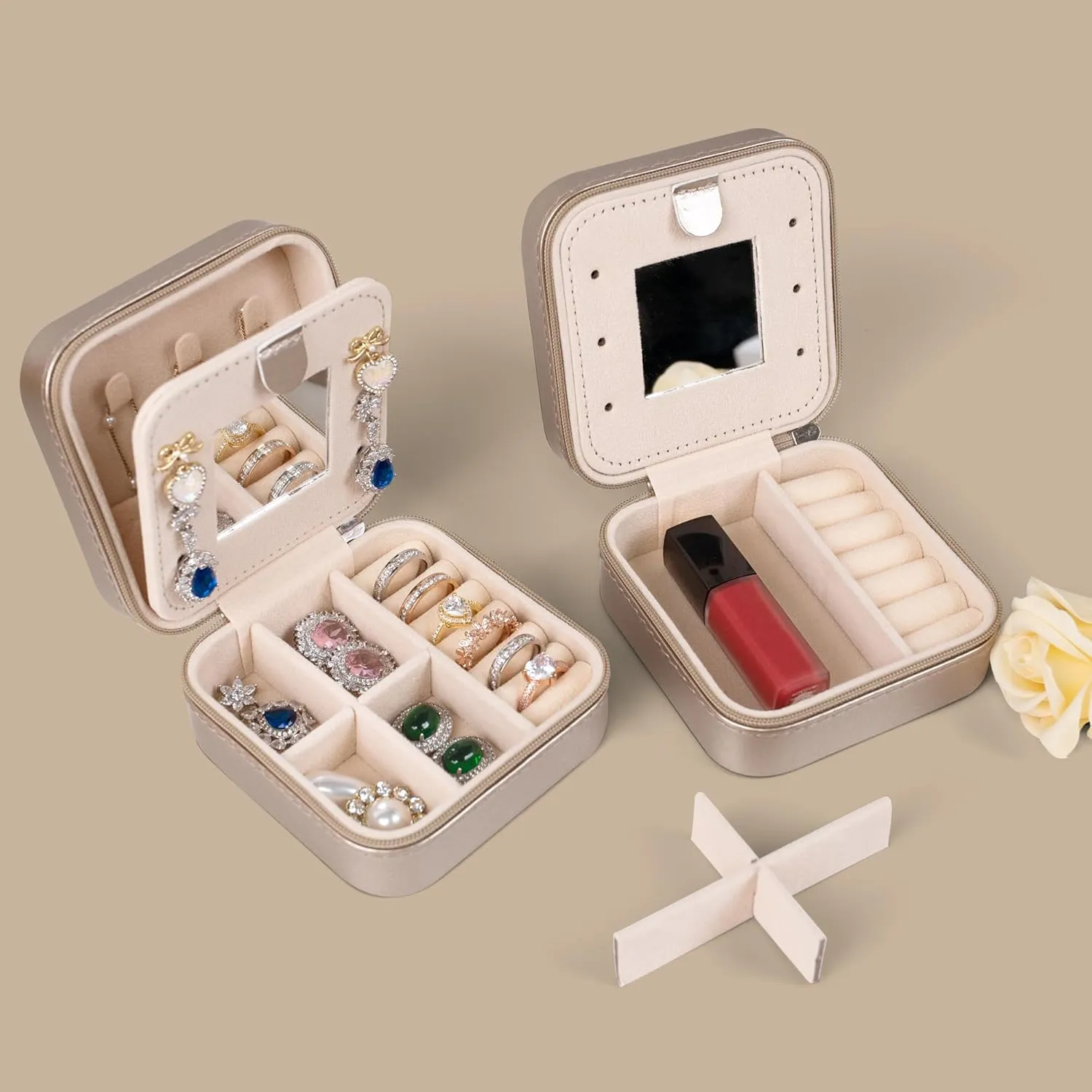 Women's Personalized Travel Jewelry Case, Small Jewelry Holder Organizer