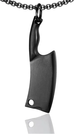 Xusamss Fashion Classic Titanium Steel Kitchen Knife Pendant Chef Necklace,22inches Box Chain