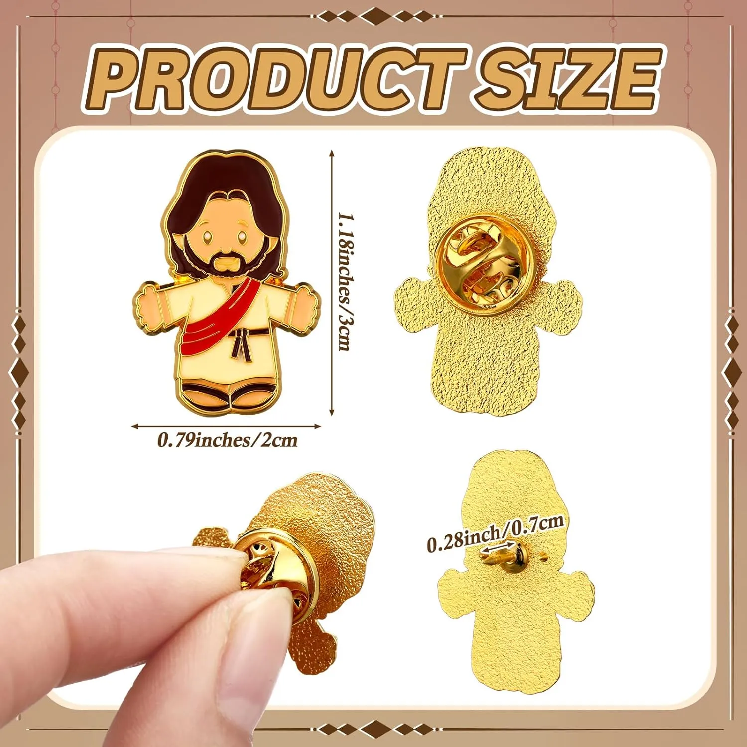 Yinkin Christian Jesus Pins Bulk Enamel Christian Lapel Pins Jesus Brooch Religious Party Favors for Easter Church