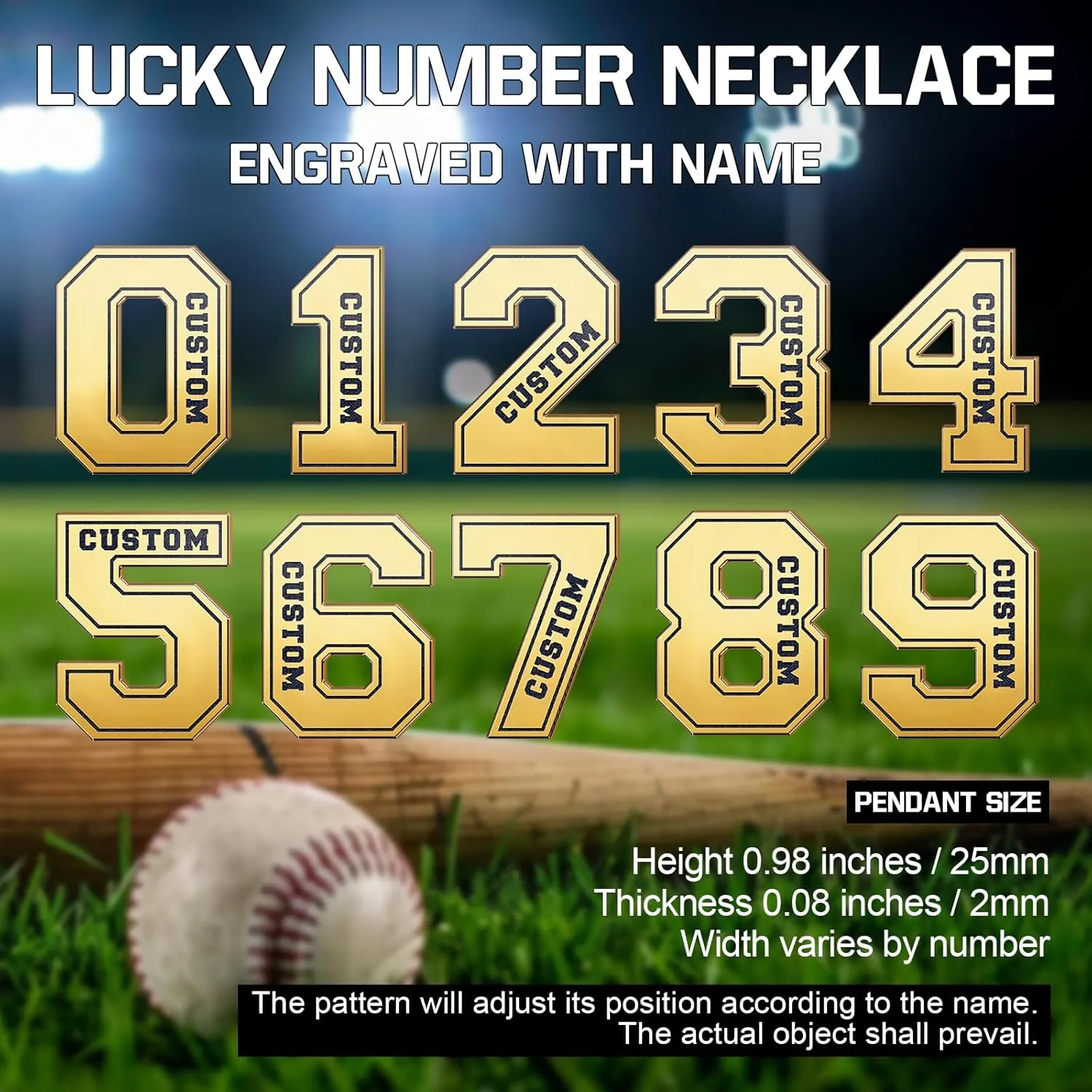 Yopicks Custom Number Necklace for Men,Football Baseball Athletes Jersey Numbers 00-99 with Name Charm Necklace and Stainless Steel Custom Chain, Personalized Jewelry Gift for Boyfriend Brother