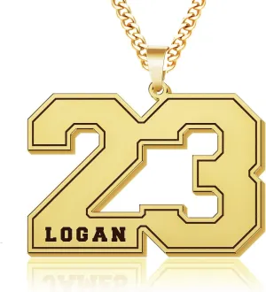 Yopicks Custom Number Necklace for Men,Football Baseball Athletes Jersey Numbers 00-99 with Name Charm Necklace and Stainless Steel Custom Chain, Personalized Jewelry Gift for Boyfriend Brother