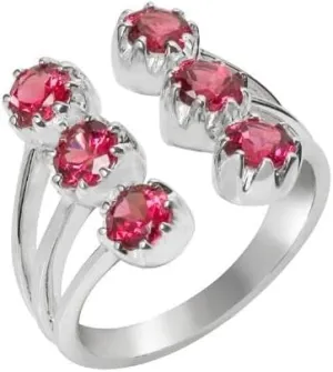 YoTreasure Rainbow Moonstone Tanzanite Citrine Rhodolite Garnet Ring Solid 925 Sterling Silver Classic Jewelry